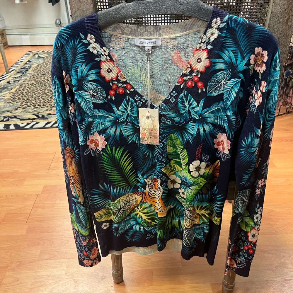 Johnny Was Tigre Printed Pullover NWT